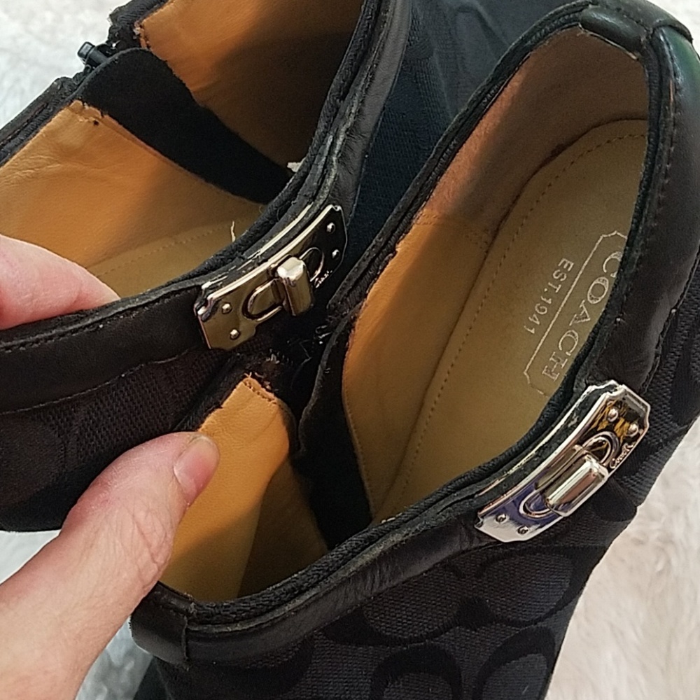 Coach Delilah Sz 8 Blk Signature Platform Booties - Picture 8 of 8